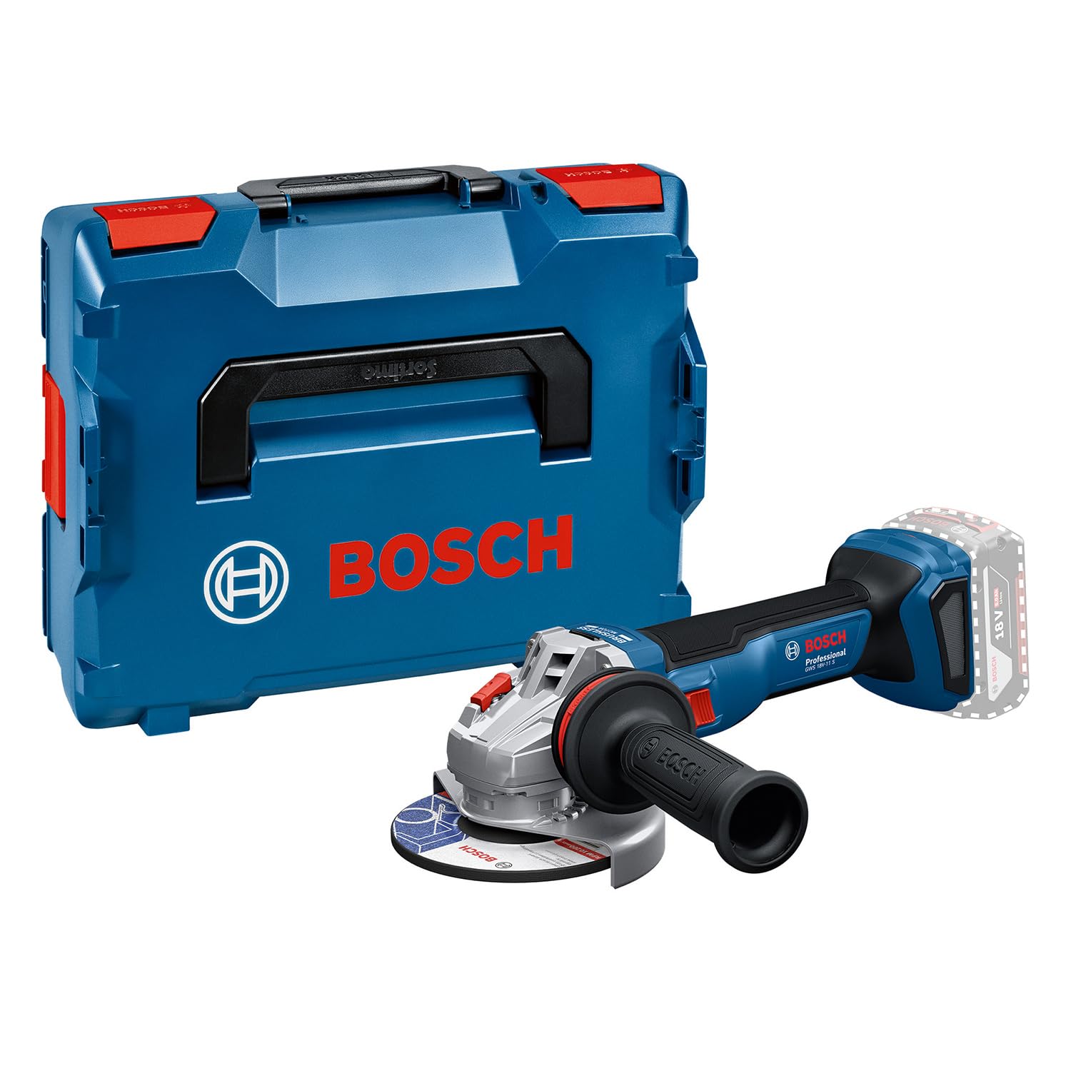 Bosch Professional 18V System Akku-Winkelschleifer GWS 18V-11 S inkl. L-BOXX (ohne Akku/Ladegerät)