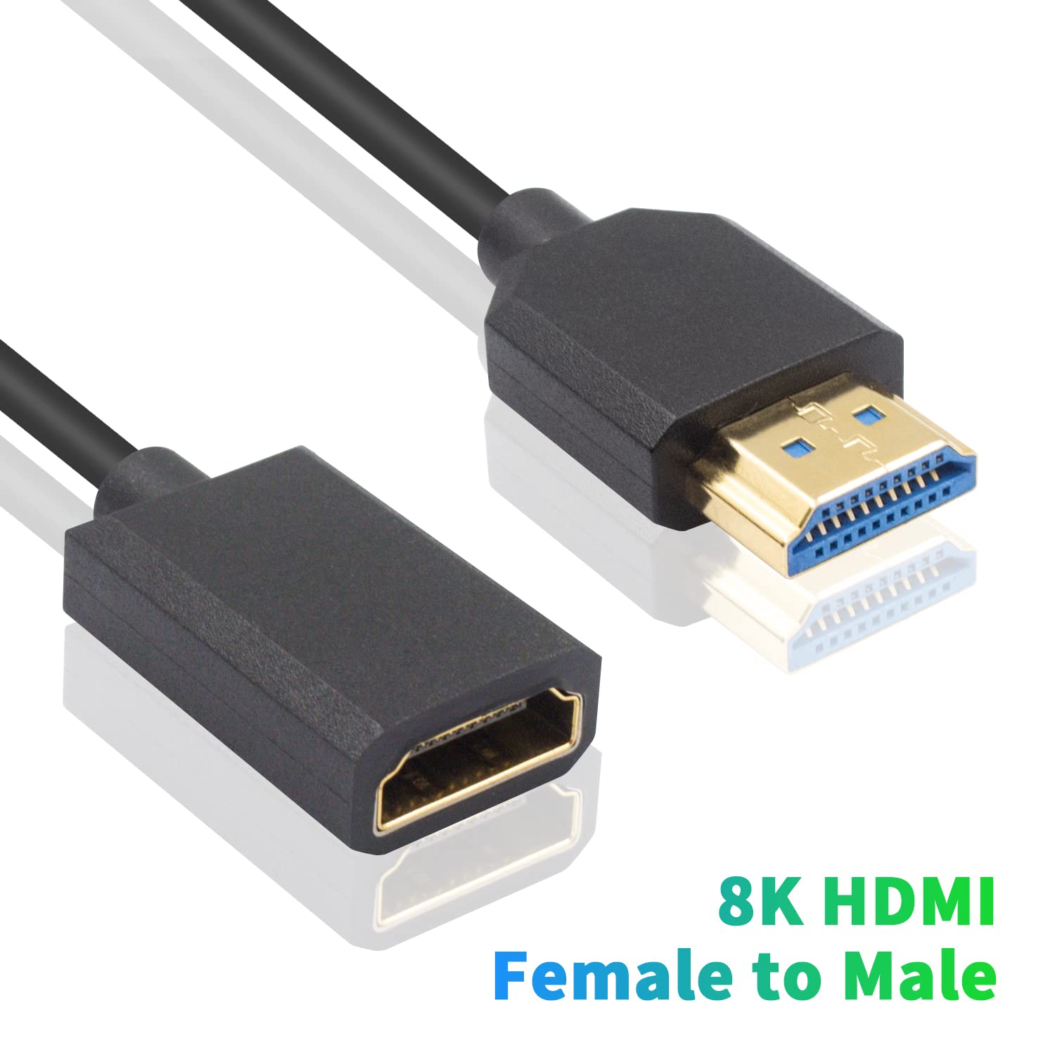 Duttek Câble HDMI Court 8K De 30 Cm, Câble HDMI 2.1, 48 Gbit/s