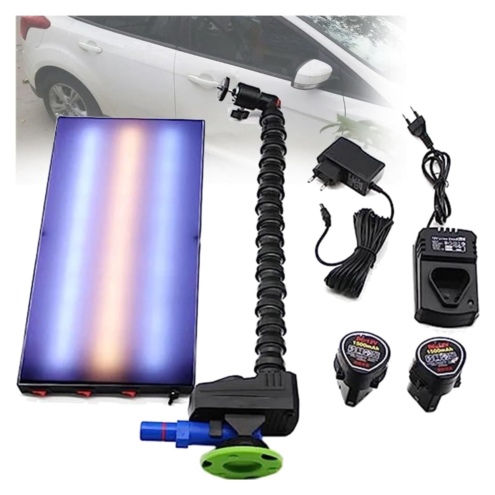 Piastra LED Professionale per Riparazione Bozze Senza Vernice: Lampada DSP Regolabile con Ventose & Kit Portatile per Carrozzieri e Fai da Te