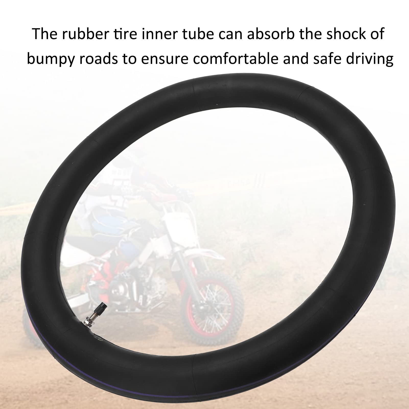 Chambre à Air De Pneu De Moto, 2.50‑17 Innertube De Pneu avec Tige De Valve Droite pour Moto Tout Terrain Vélo