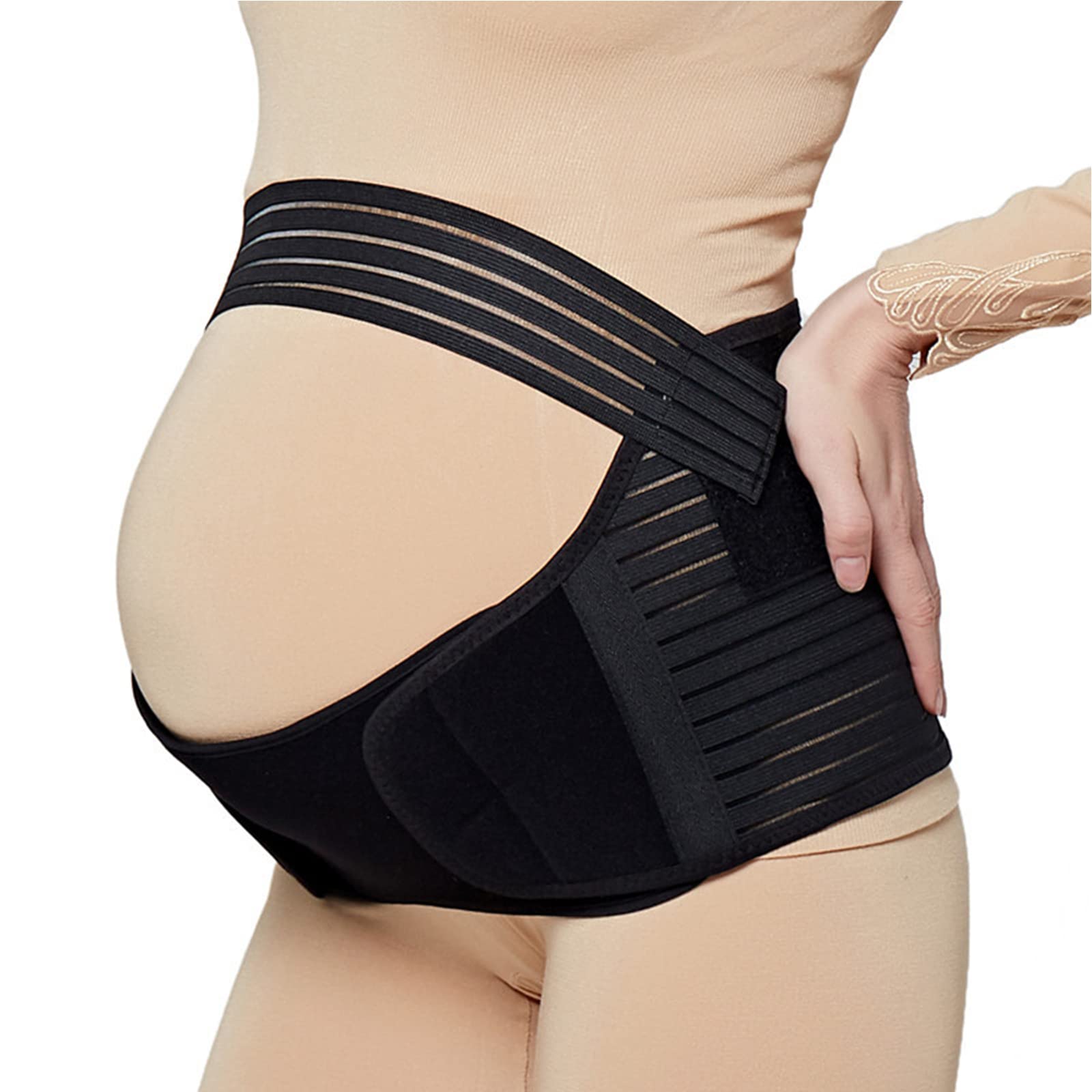 delle Donne Incinte Cintura Atletica per la Cura Prenatale, Cintura per la Cura della Vita delle Donne in Gravidanza Supporto Addominale Protezione per la Pancia Schiena,Black,XL (Flesh XX) (Black XL)