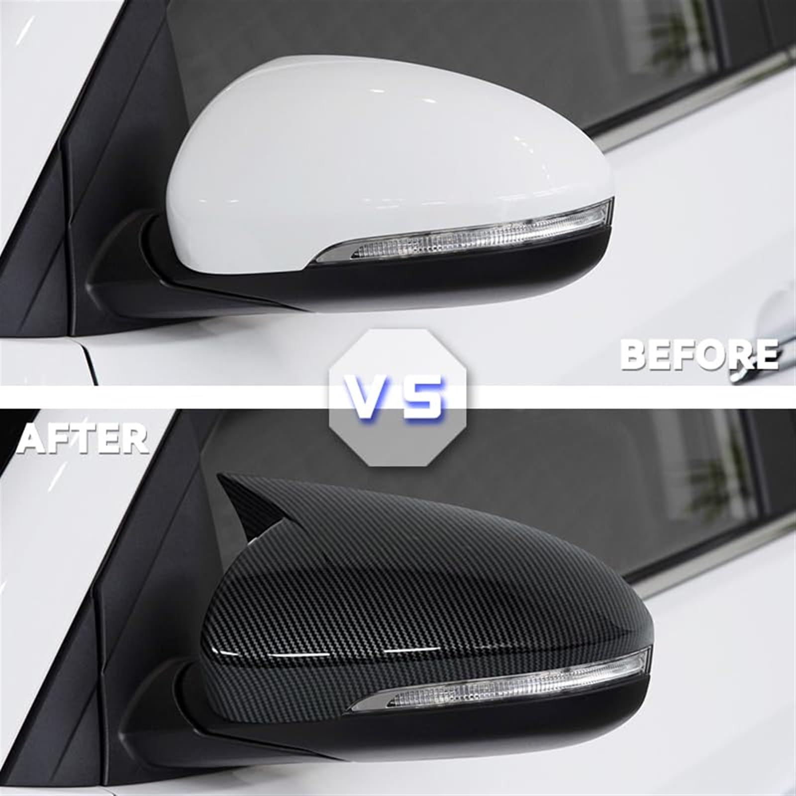 Akcesoria samochodowe Osłony lusterek wstecznych, do Hyundai, Tucson 2015 2016 2017 2018-2020 Lusterka wsteczne Lusterka boczne Części zamienne Osłona lusterka bocznego samochodu(Black CARBON
