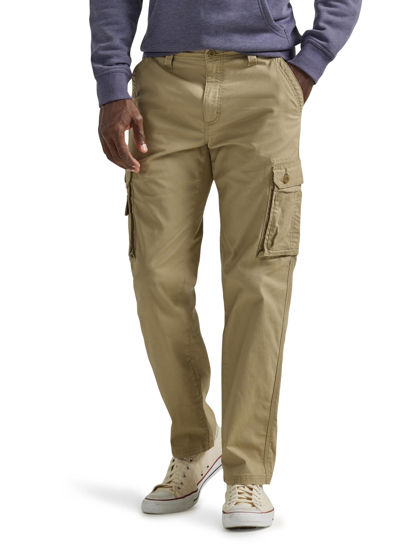 Lee Men's Wyoming Relaxed Fit Cargo Pant, Kc Khaki Ripstop, 40W / 34L