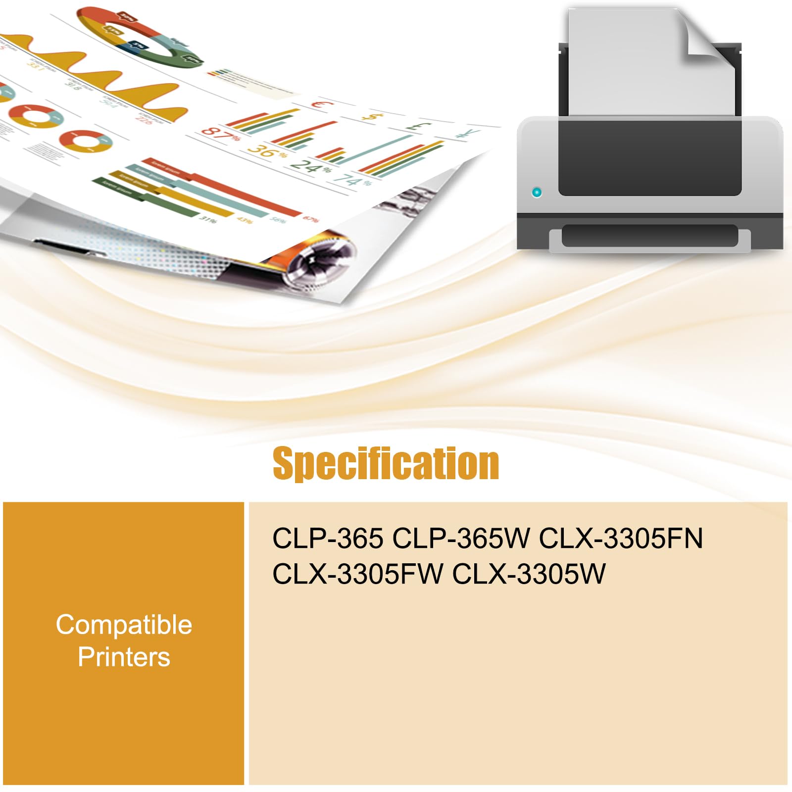 JC93-01540A Transfer Belt Unit Compatible for Samsung CLP-365 CLP-365W CLX-3305FN CLX-3305FW CLX-3305W Printers, with Chip, High Yield 20000 Pages, High-Definition Printing (1 Set)