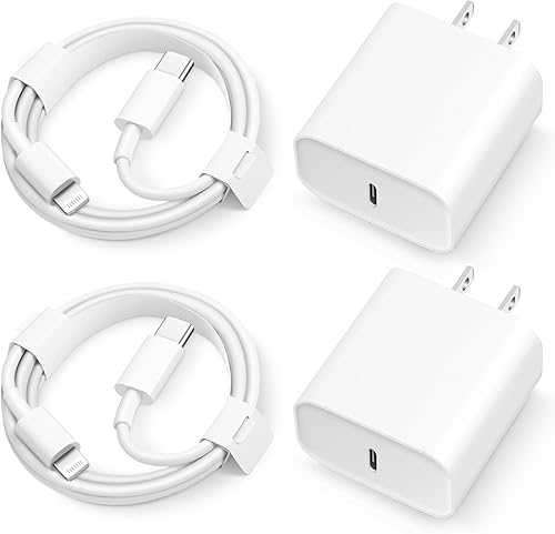 Cargador súper rápido para iPhone 14, 13, 12, 11, paquete de 20 W, cargador de pared USB C rápido de 20 W, con cable de carga rápida de 6 pies,