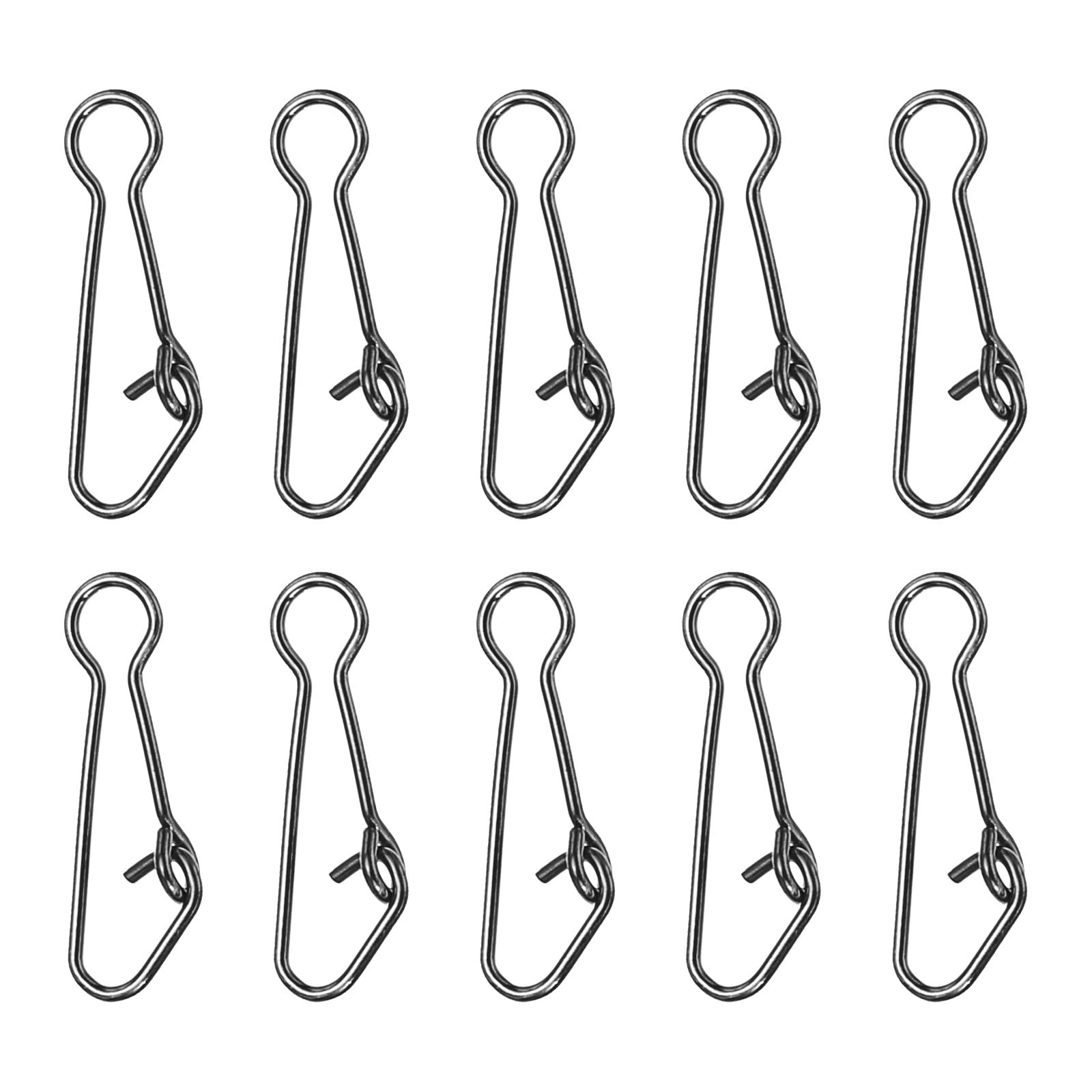 PATIKIL High Strength Fishing Snaps, 50 Pack 24 Lbs Stainless Steel Line Pin Connector Swivels Clips Quick Change for Fishing Lures Freshwater Saltwater, Black