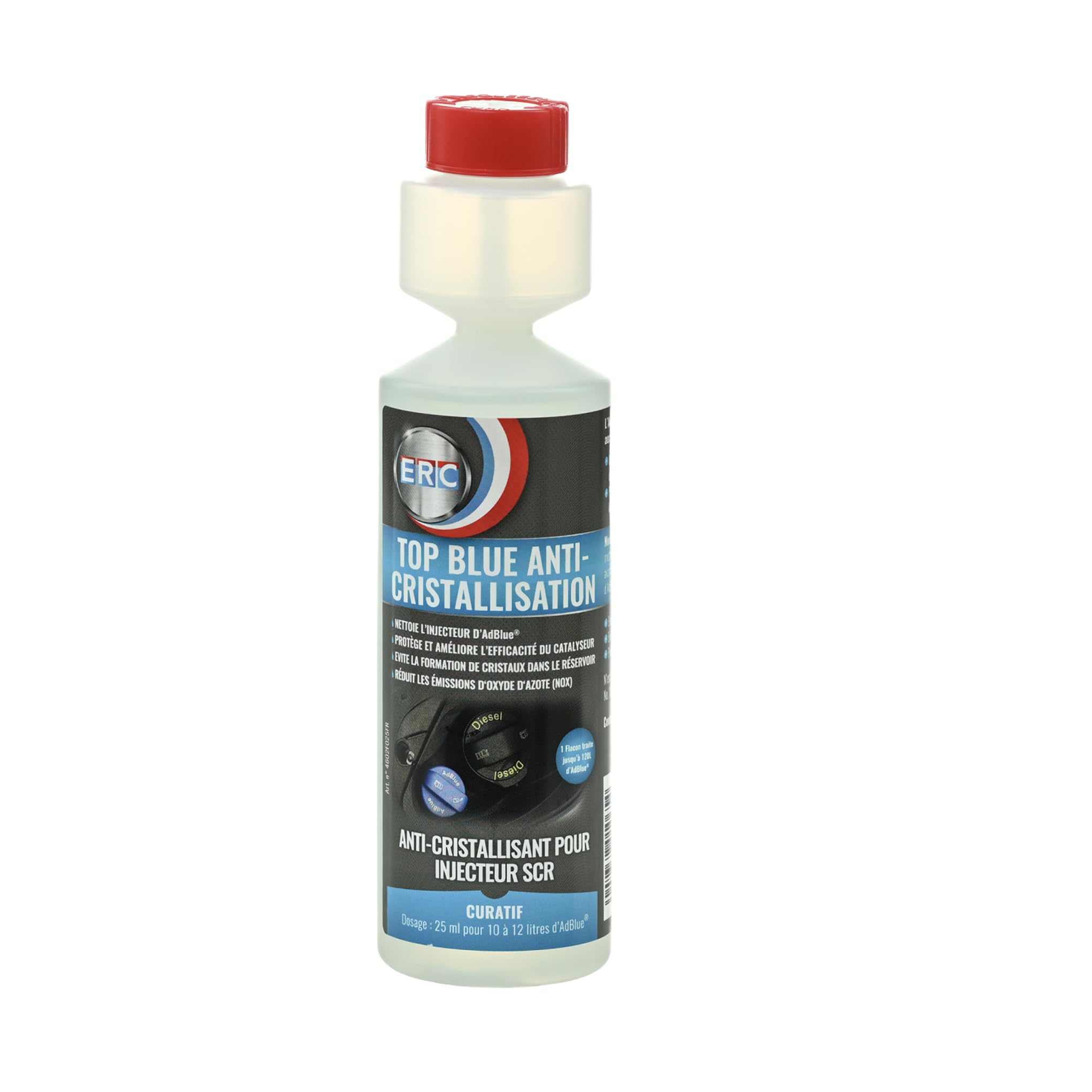 ERC | Top Blue Anti-Cristallisation Additif AdBlue | Protège Circuit SCR et Injecteurs | Réduit Émissions NOx | Diesel Euro 6 | 250 ml