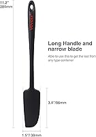Vista 5 de Juego de 2 espátulas de silicona Espátula de mango largo raspador para tarros y licuadora Espátula de cuchara grande cuchara para hornear