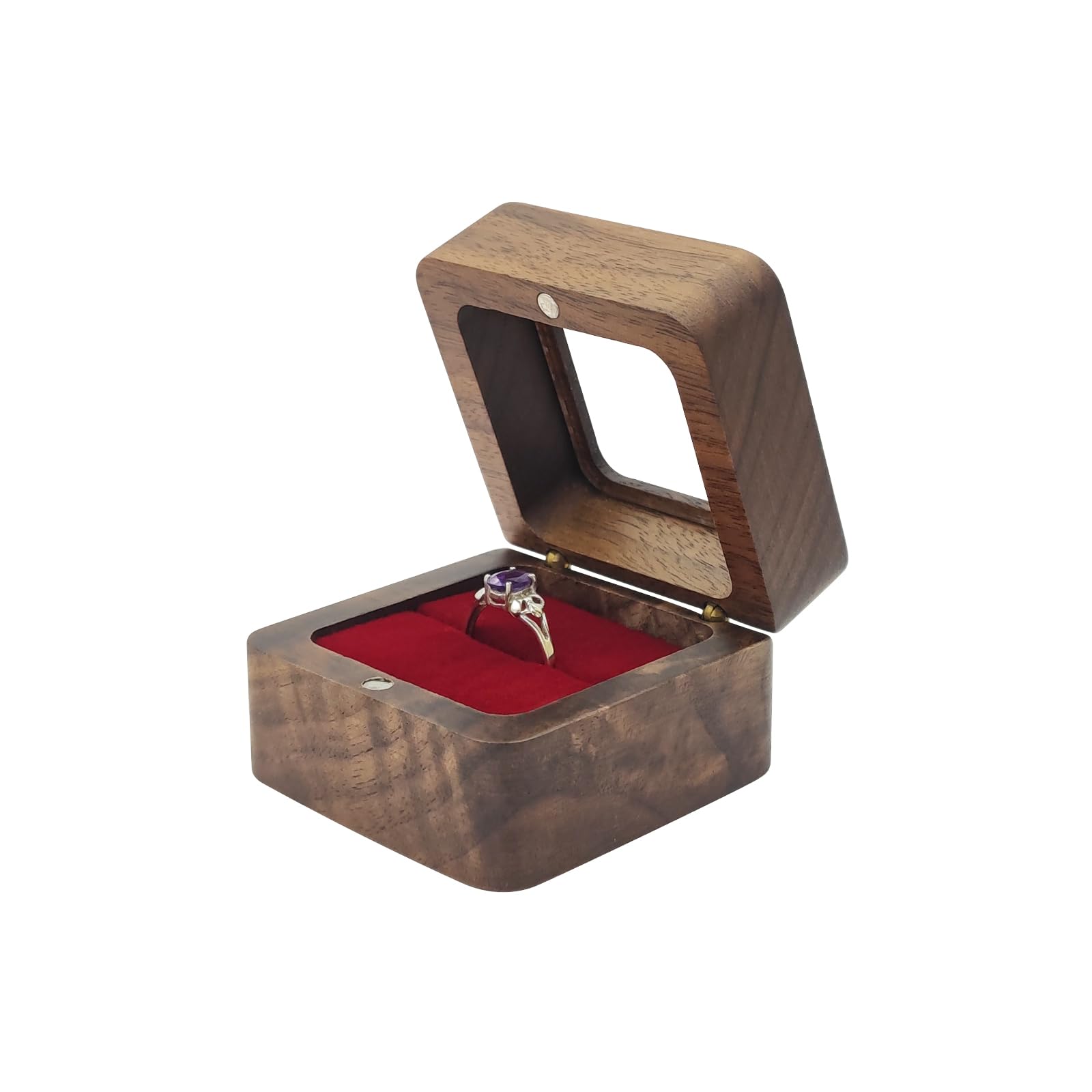 Boîte à bagues en bois comme écrin cadeau pour anniversaire