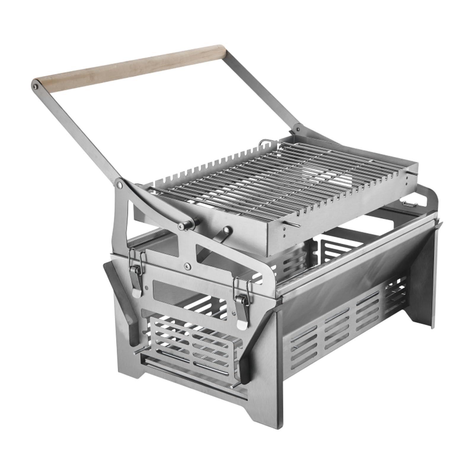 MALSSE 360 Degree Rotating Charcoal Grills with Detachable Stainless Steel Design for Even Heating Portable Outdoor Cooking Tool Rustless BBQ Barbecue