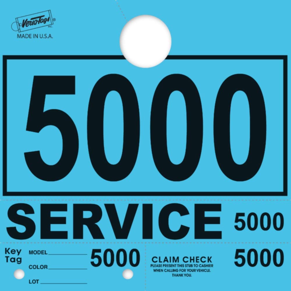 Service Dispatch Numbers RL78 Style Mirror Hang Tags Numbered (Blue, 5000-5999)