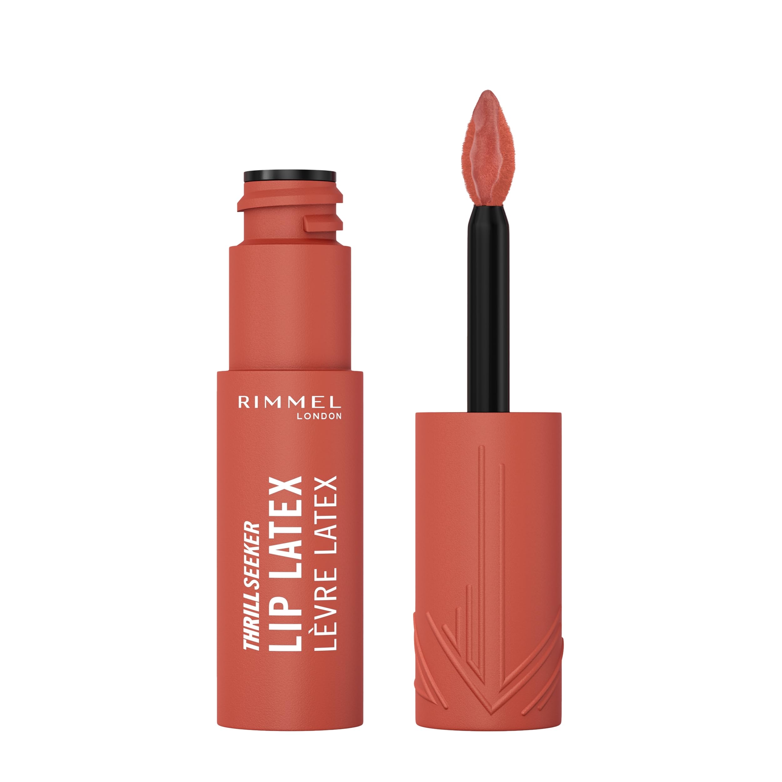 Rimmel Thrill Seeker Lip Latex, 200 So Peachy, Ultra-Smooth Finish, Lasts All Day, Transfer-Proof, Infused with Aloe Vera