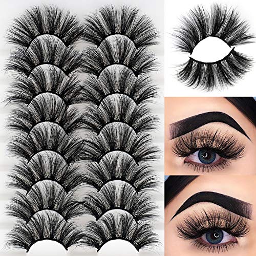 25mm Lashes Mink Eyelashes Fluffy Thick Long Fake Lashes HeyAlice Dramatic 8 Pairs Luxurious Volume Eyelashes Pack Handmade Reusable Lashes by HeyAlice