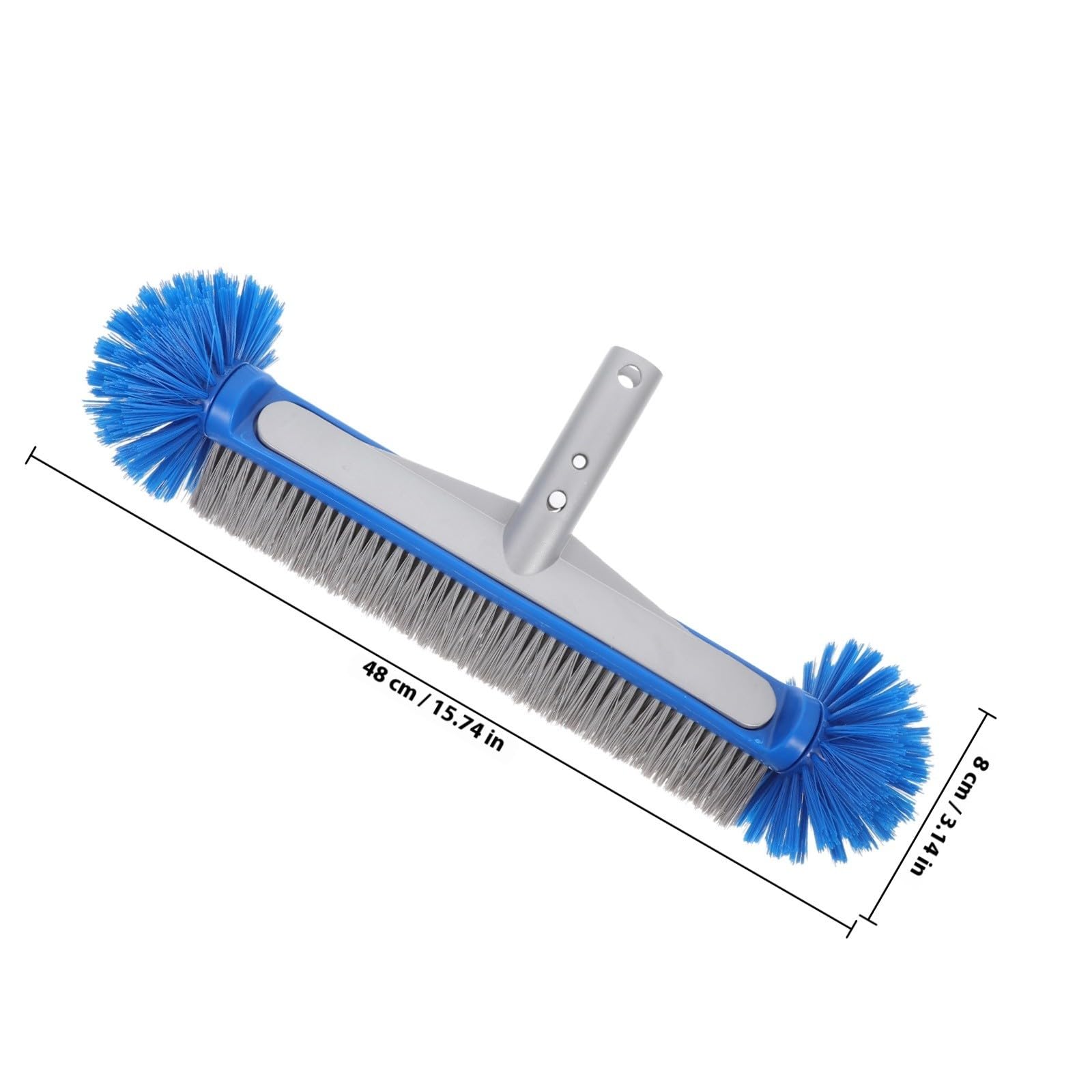 Ciieeo Cepillo para Fregar Pisos y Escalones de Piscina con Mango Ergonómico y Cabezal de Nylon y Aluminio Adecuado para Limpieza en Fiesta Verano