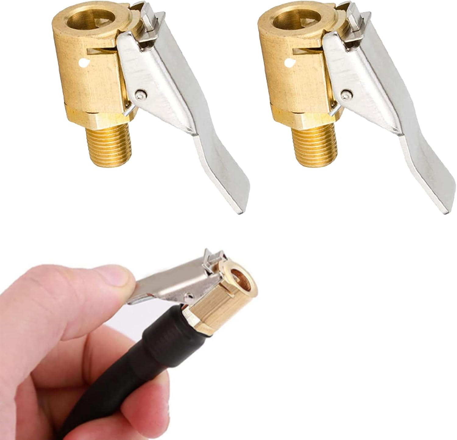 LIAMGUS 2 pcs tyre valve, Tire Air Chucks, Tire Air Chuck with Clip