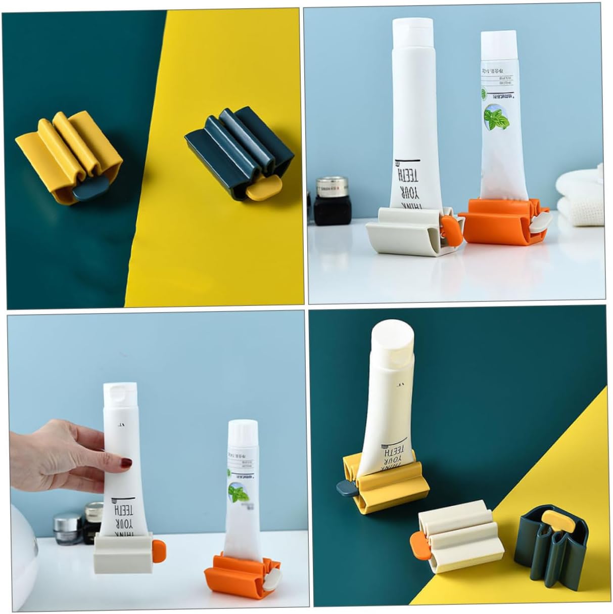 STOBAZA 8pcs Toothpaste Dispenser Squeezer Lotus Shape Rolling Tube Holder for Easy Squeezing Space-Saving Stand for Toothpaste Hand and More