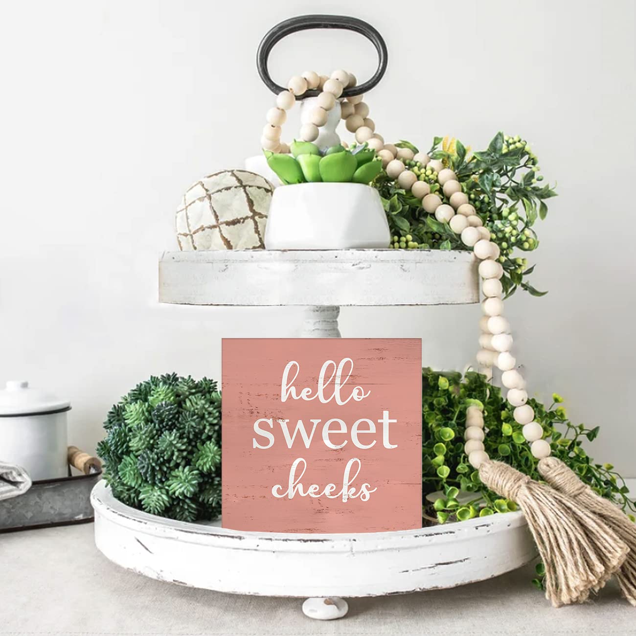 Targa in metallo con scritta Hello Sweet Cheeks con finestra scheletrata, 20,3 x 30,5 cm
