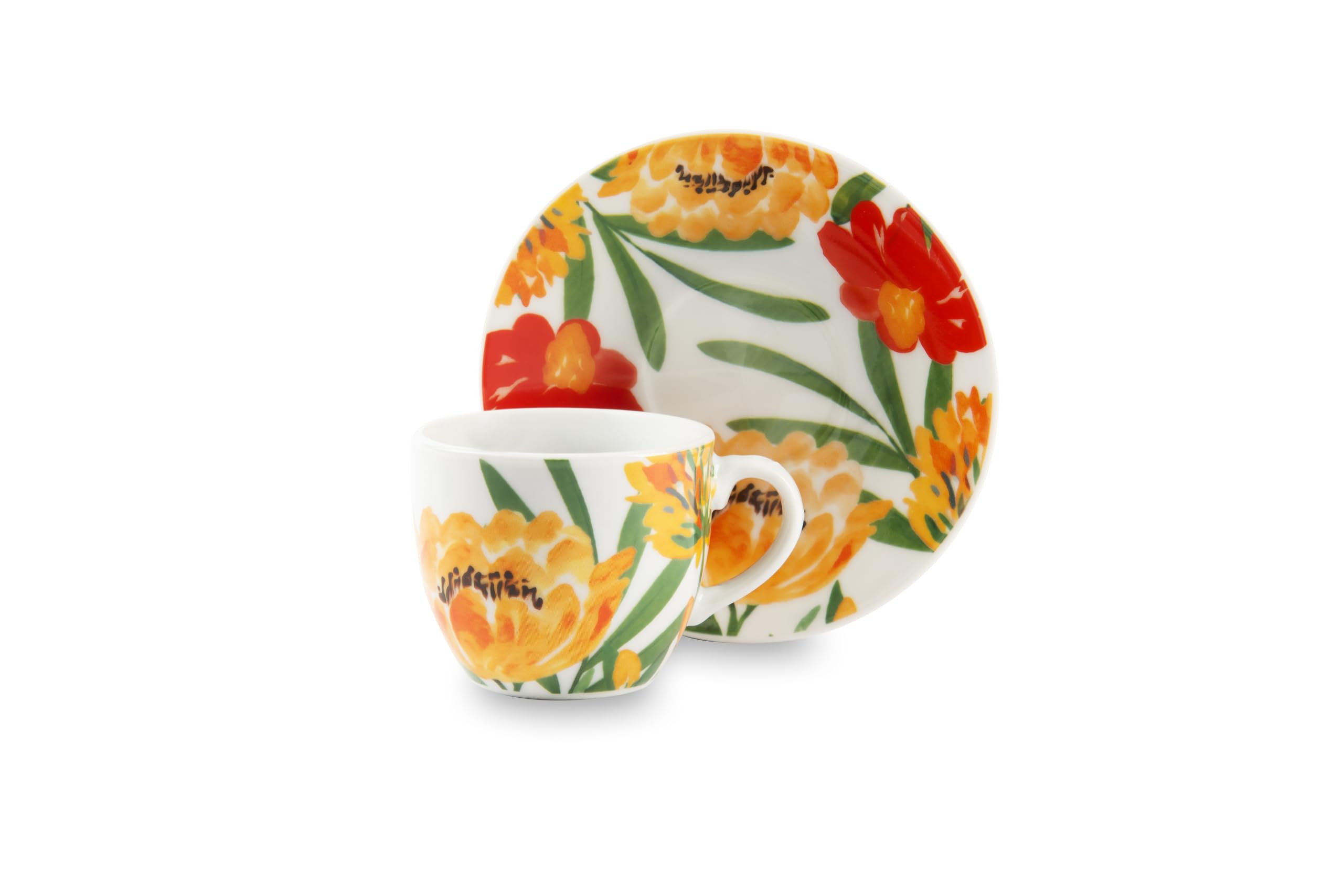 Excelsa Blooming Set aus 6 Kaffeetassen, Porzellan, Fassungsvermögen 70 ml, mehrfarbig