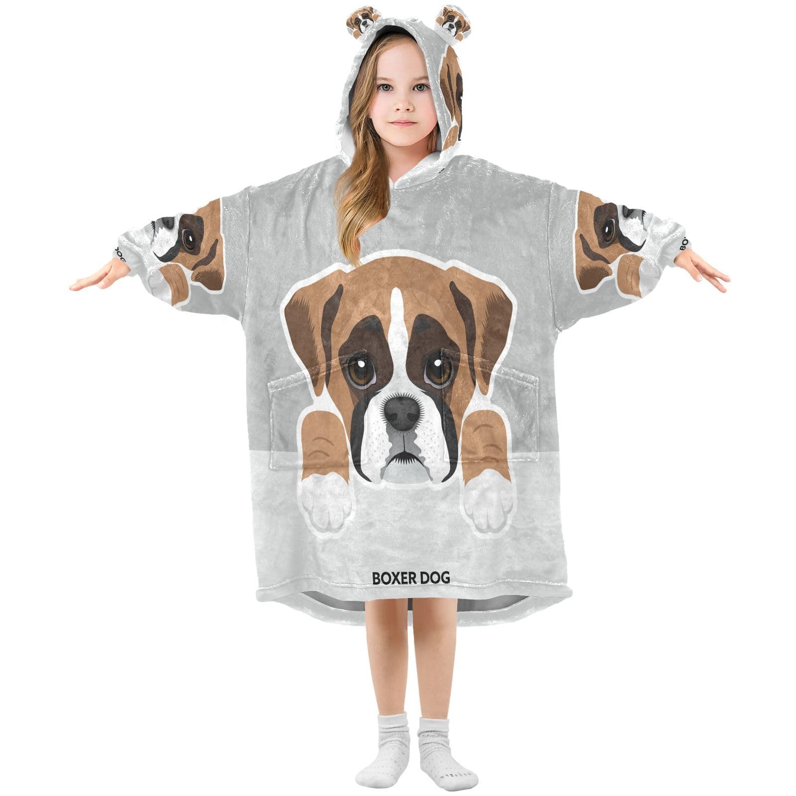 Kinderen Oversized Deken Hoodie, Vrolijk Kerstfeest Franse