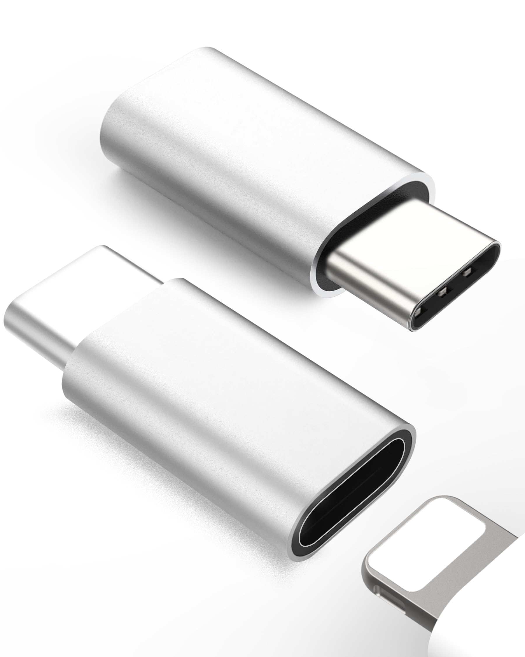 IOS to タイプc変換アダプタ アップル15シリーズ、Galaxy、Androidスマートフォンに対応 PD 30W急速充電 ライトニング タイプc 変換 アルミニウム合金製外装 適用於家庭、工作、出差和旅行，ただし、データ転送はサポートされていません [2個]