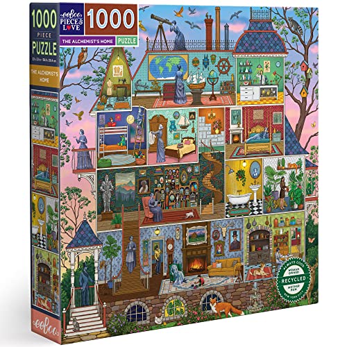 eeBoo Piece and Love The Alchemist's House 1000 piece square adult Jigsaw Puzzle, Vibrant and Versatile Colours, 23 inches x 23 inches