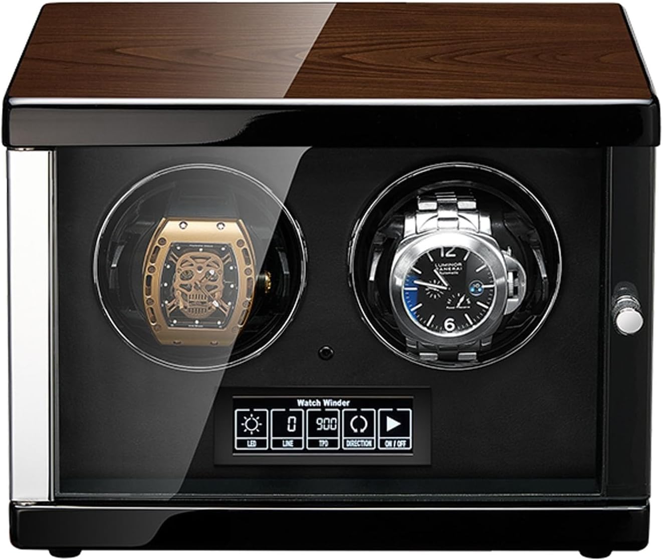 CGCSYZ Watch Winder for 2/4/6/9 Automatic Watches, Ultra-Quiet Motor, LCD Touchscreen, LED Illumination, Remote Control, Fits Men & Women's Watches