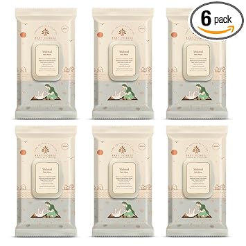 Baby Forest Mulmul Baby Wipes | Ultra-Soft Baby Wet Wipes | Water Based Wipes | Chemical Free & Organic Baby Wipes | 3x Thicker & Softer Wipes | 72 Wipes | Pack of 6