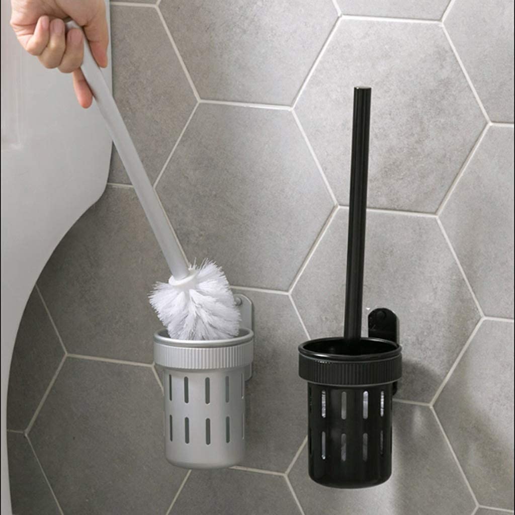 Cepillo de Limpieza Escobilla Y Soporte para Inodoro Montado En La Pared, Juego De Escobilla para Inodoro con Mango Largo para Baño, Escobilla para Inodoro De Aluminio Espacial Cepillo de Baño