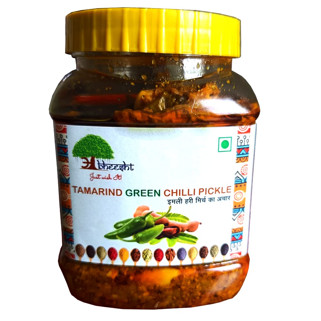 Abheesht Tamarind Green Chilli Pickle 400g | Homemade Traditional Achar | Imli Hari Mirch Achar | Pickles in Mustard Oil