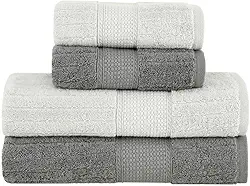 Jogo de Toalhas Buddemeyer Fio Penteado Alva Banho Cinza/Cinza 4 Peças