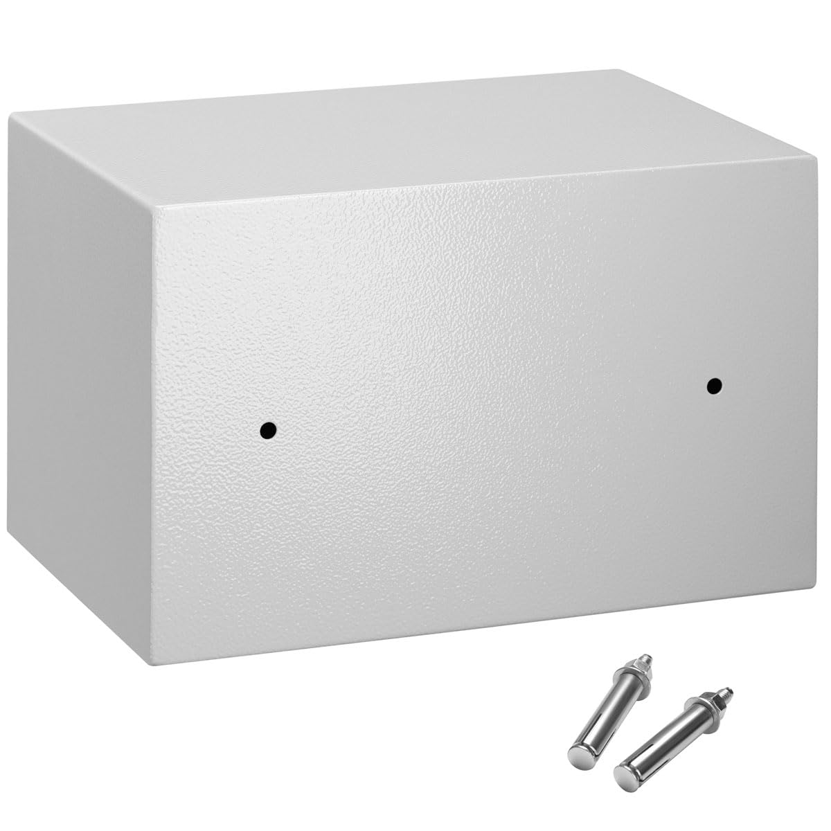 BAKAJI Coffre-fort électronique de sécurité avec boîte de batterie externe, boîte à valeurs et documents anti-effraction pour maison, hôtel, installation murale ou indépendante, 31 x 20 x 20 cm (gris)
