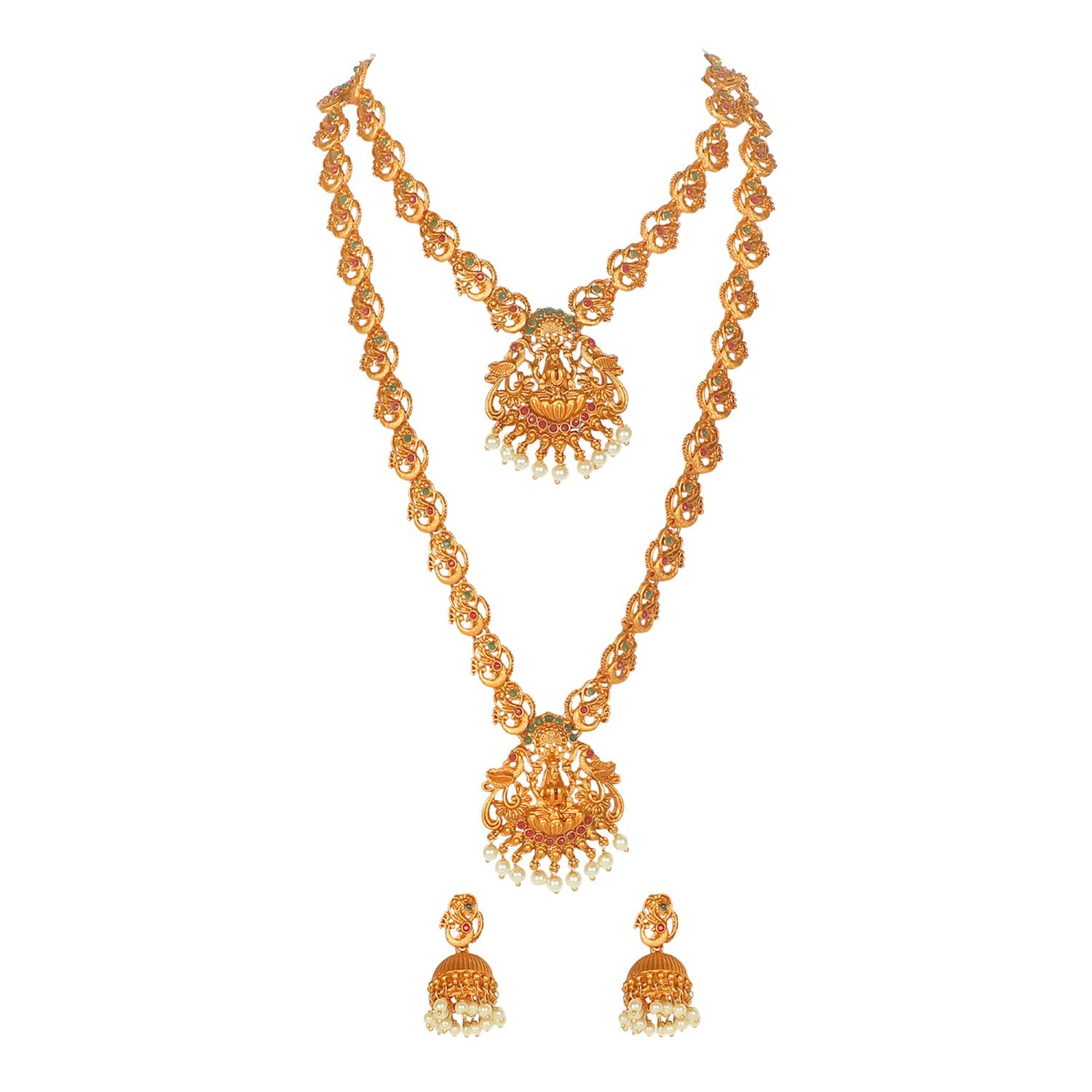 ORBIS Gold Matte Finish Combo Goddes 2 Necklace 1 Pair earrings Jewellery set (B09VL6G4WD) Amazon Price History, Amazon Price Tracker