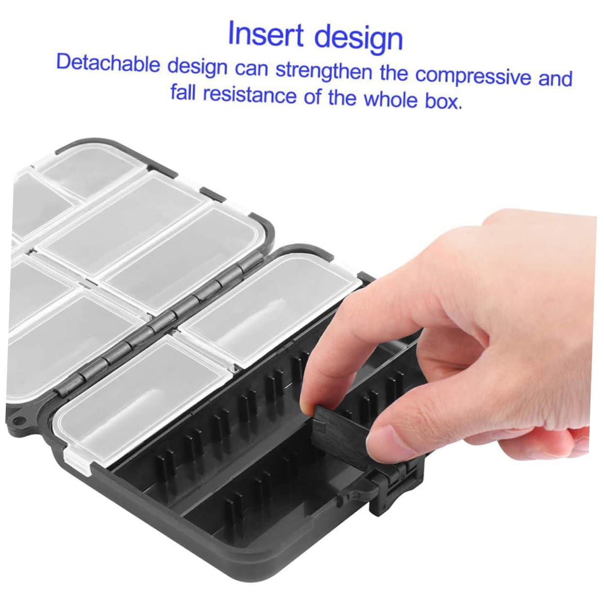 WHAMVOX 26grid Fishing Bait Storage Box Fishing Gear Organizer Container for Hooks Tackle Compact Compartment Organizer for Outdoor Enthusiasts