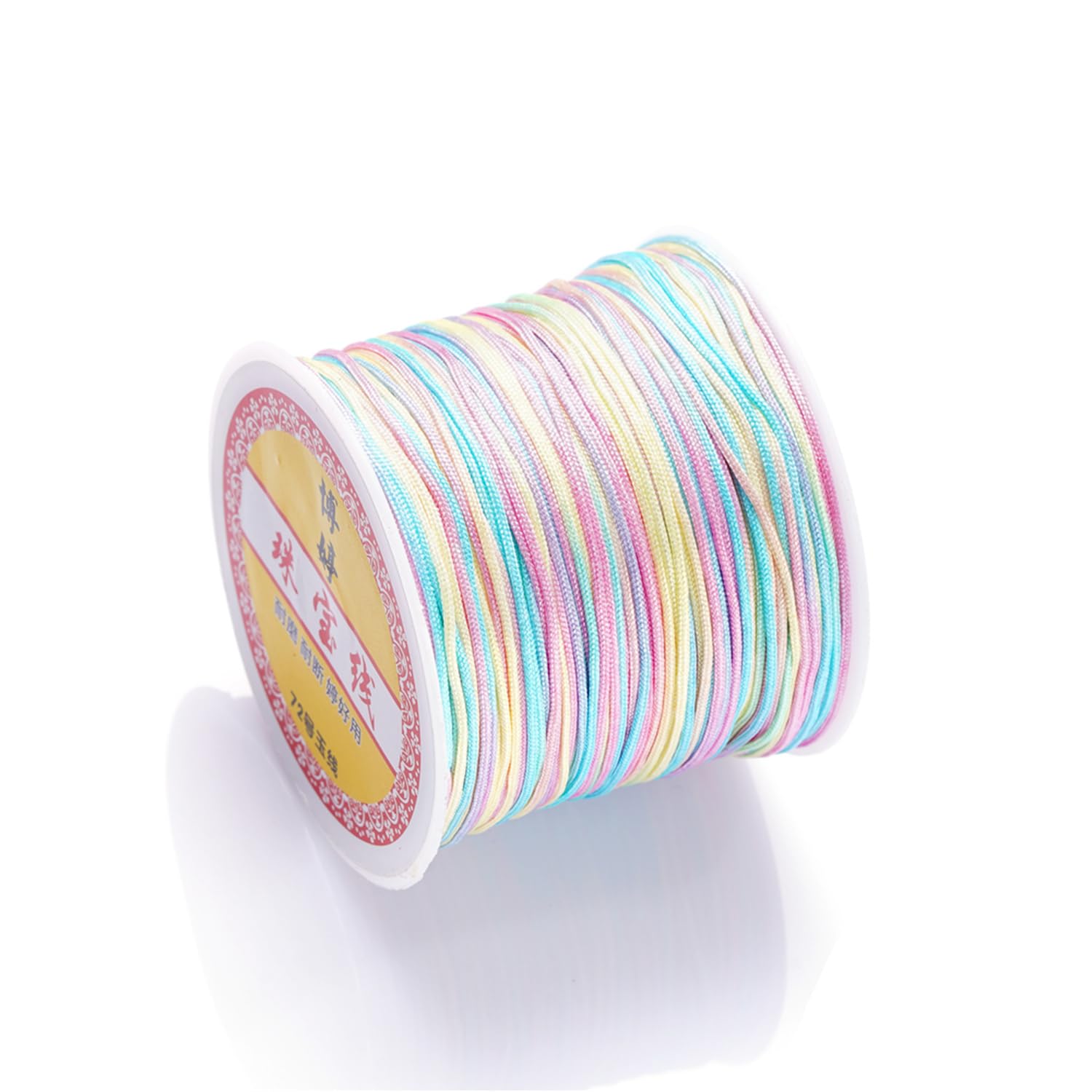 Nylon String for Bracelets, 0.8mm Rainbow Colorful Elastic Cord Beading Thread Stretch String for Bracelet Making 32.8 Yard (Style 04)