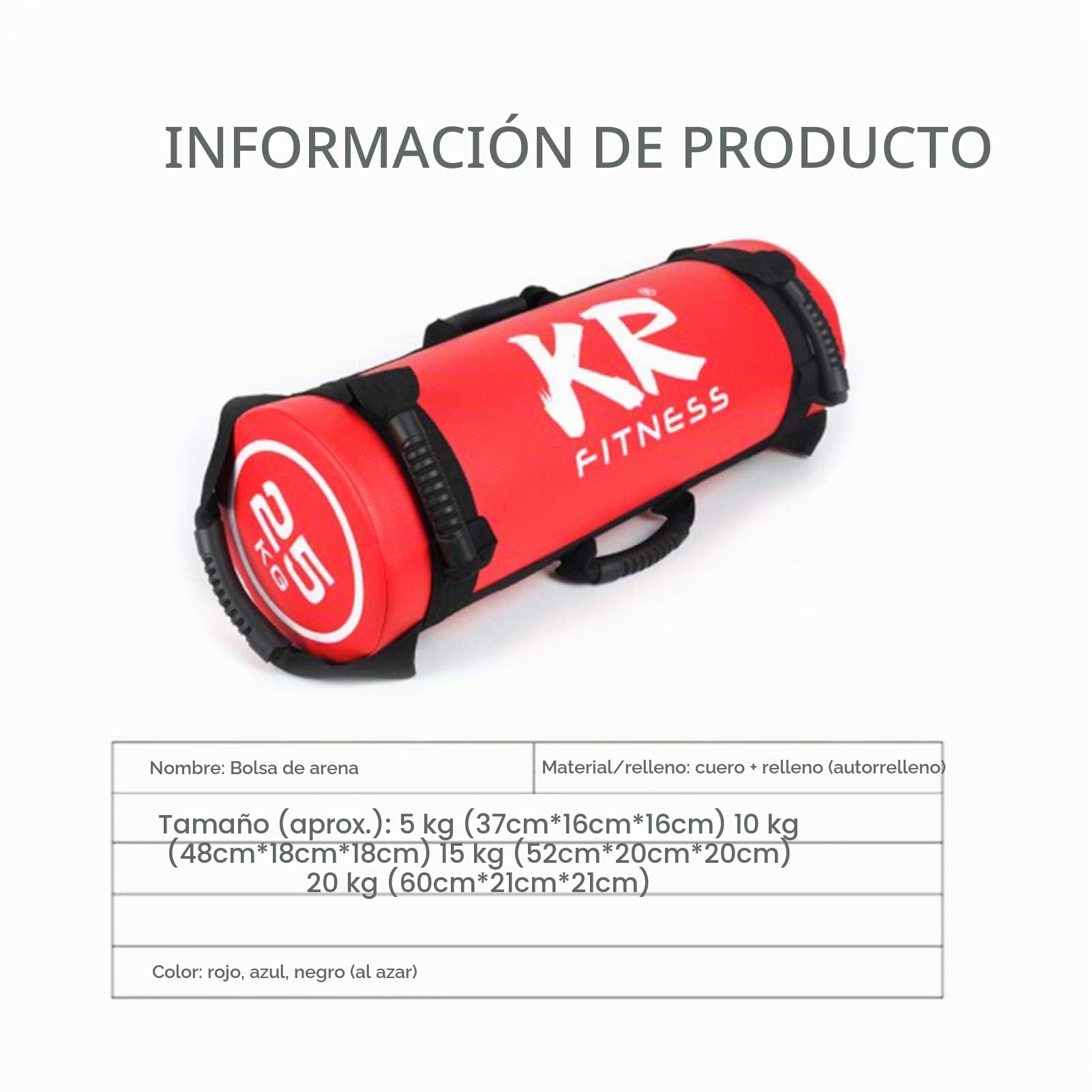 Sandbag - 5kg 10kg 15kg 20 Kg Saco De Arena Fitness - Power Bag con 6 Asas Y Cremallera para Levantamiento De Pesas, Levantamiento De Pesas, Ejercicio, Carrera (1pcs/Color Al Azar) Gifts