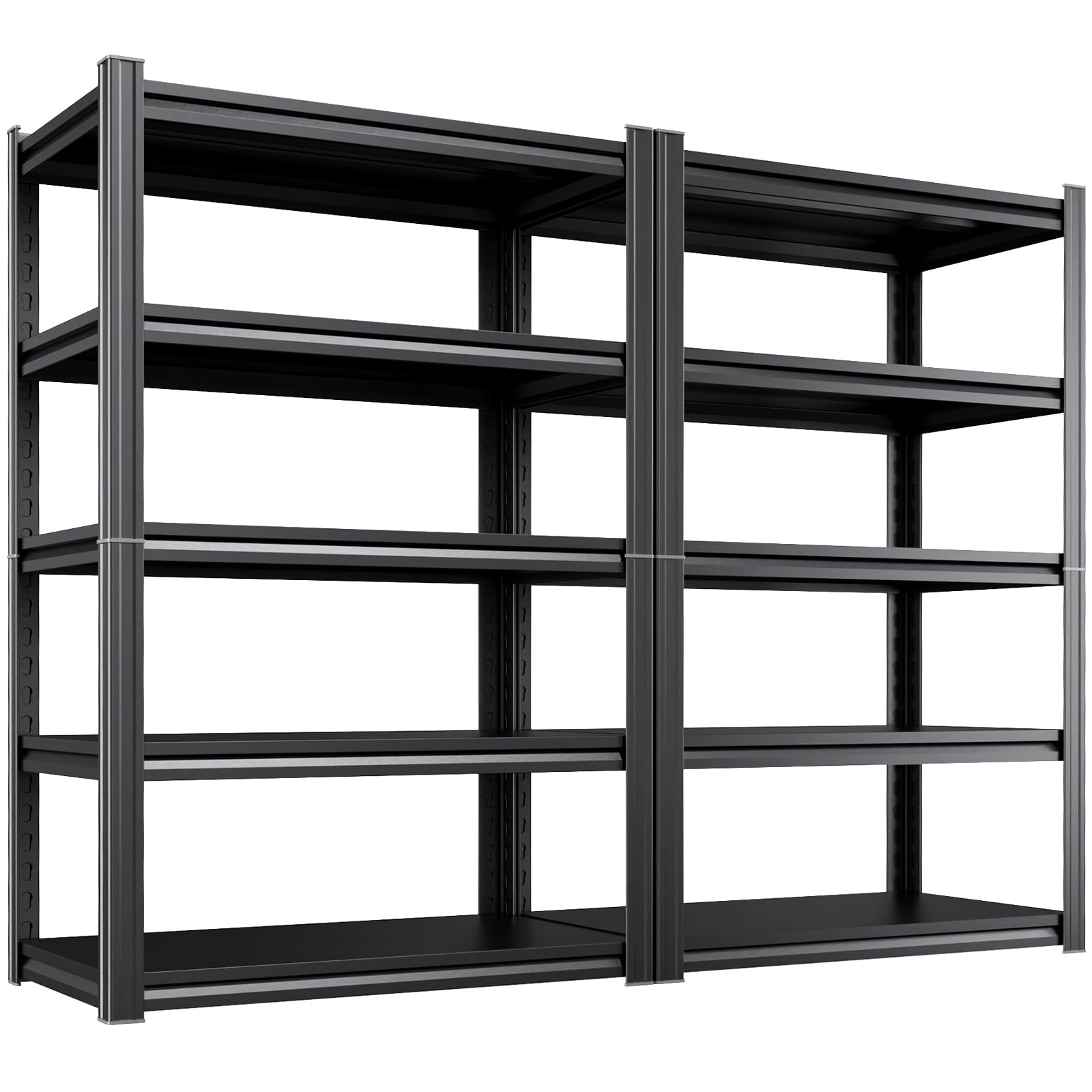 2-Pack Heavy Duty Garage Shelving for Garage, Warehouse &amp; Workshop Organization, 71" H x 35" W x 16" D Adjustable 5-Tier All Metal Storage Shelf for Tools, Storage Bins &amp; Bulk Items