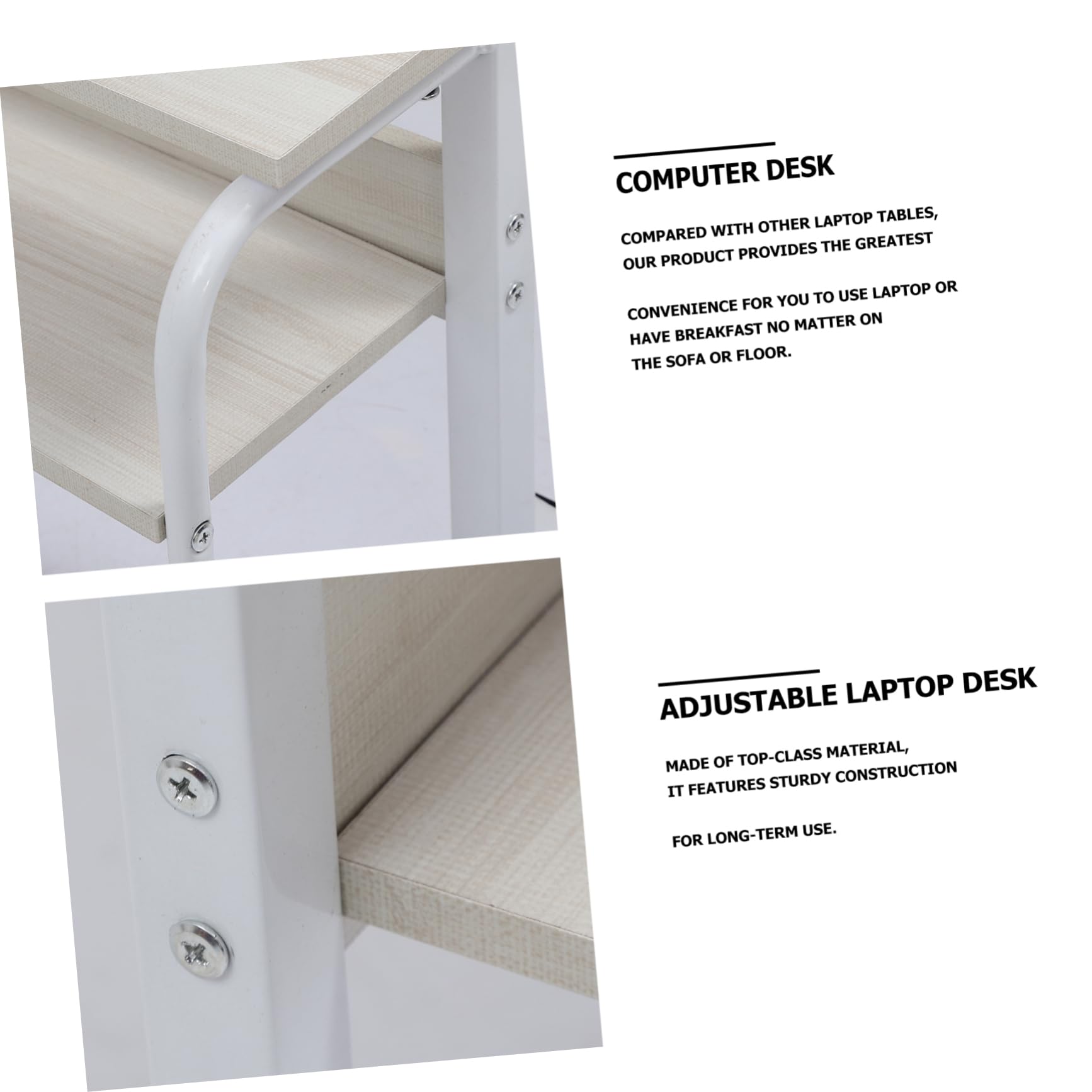 Gadpiparty 1pc Movable Height Desk Compact Bedside Table for Laptop Use Wheels for for Bedroom Home Office Sleek Finish