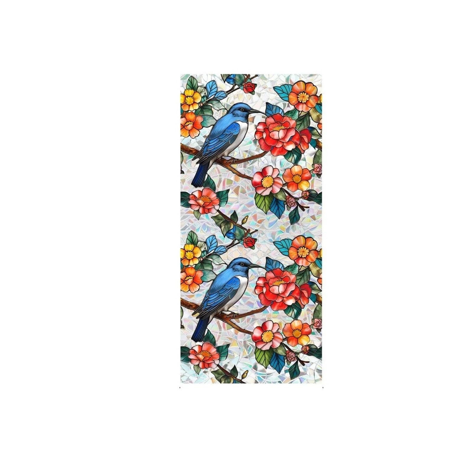 SHALLEZSOU Window films Window Film Sun Catcher Static Glass Stickers Non-Adhesive Sticker Decorative Privacy Flower Decal Painted