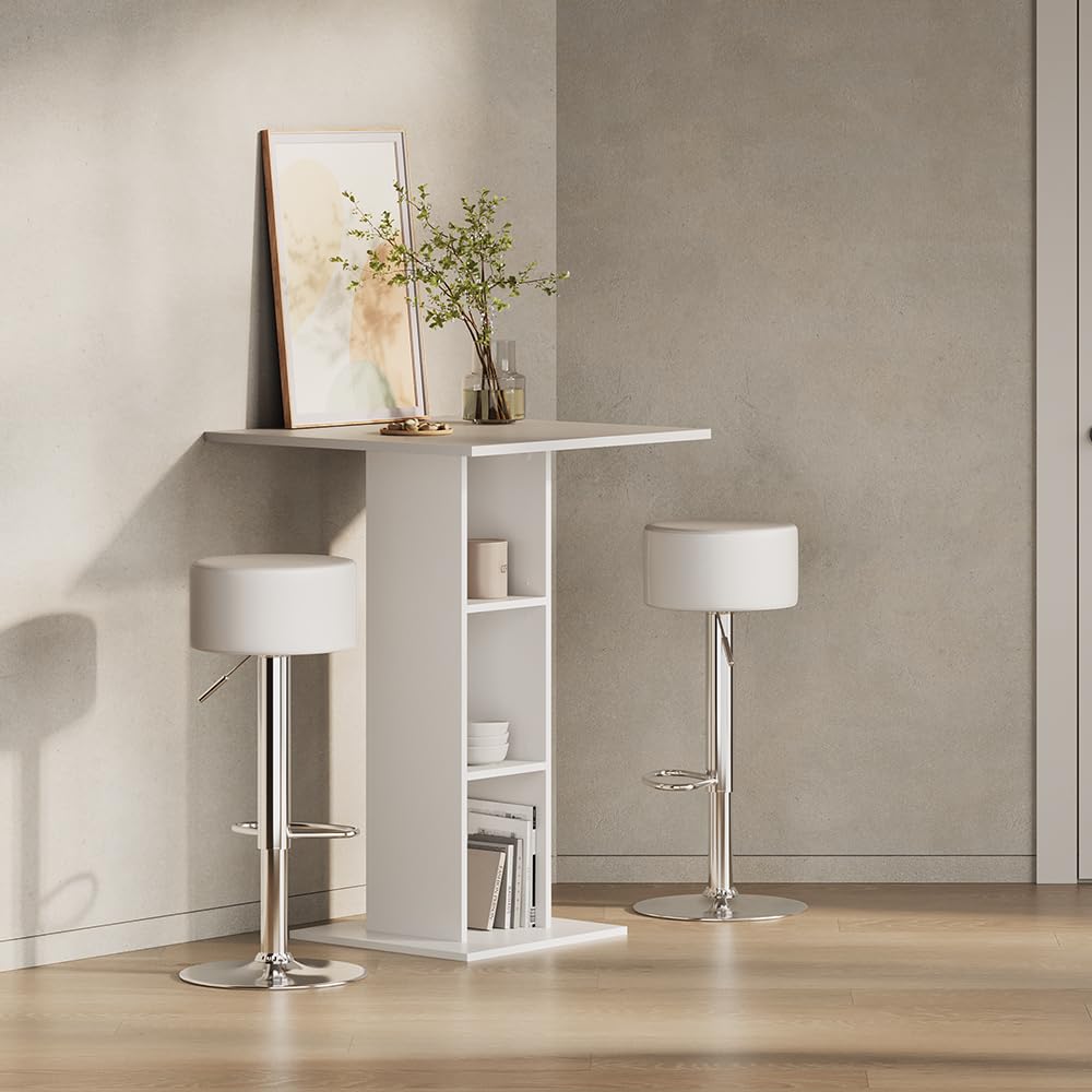 Livinity Tavolo da bar Regusa, Bianco, 75 x 75 cm