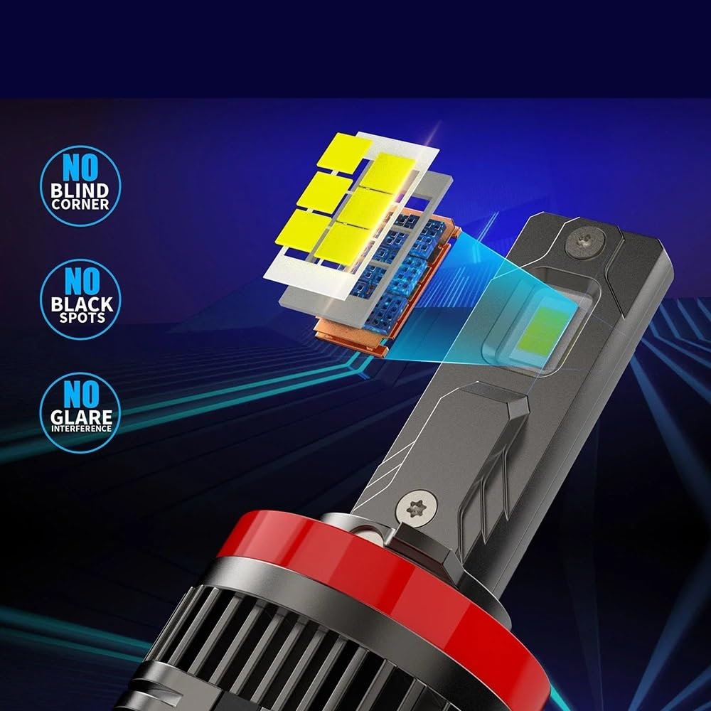 Żarówki halogenowe H11B Żarówka LED Wentylator chłodzący Światło przeciwmgielne LED świateł drogowych/mijania