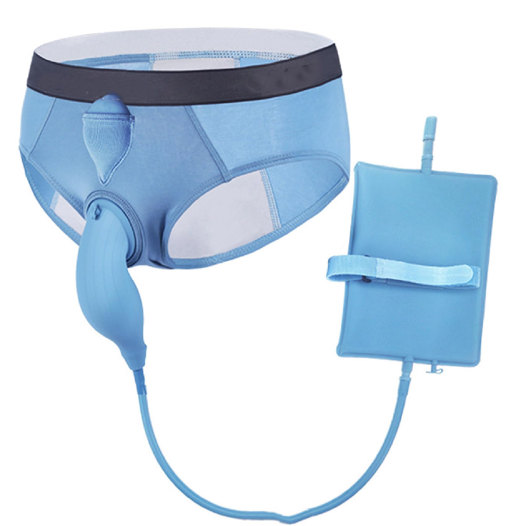 Dispositivo de micción para hombres Bolsa de orinal portátil para hombre para orinar de pie, ropa interior de silicona reutilizable Pañales para adultos, para demencia e incontinencia (1000 ml)