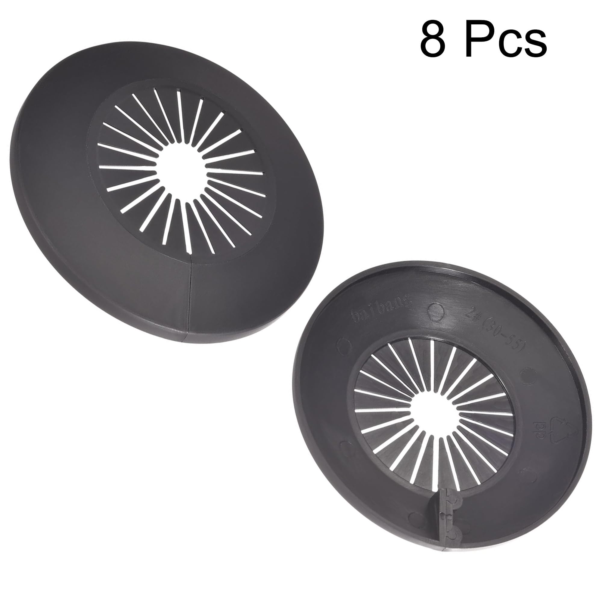 TOP-VIGOR 8pcs 30mm-50mm Pipe Cover Decoration, PP Plastic Escutcheon Pipe Collar for Water Pipe Drain Line - Image 4