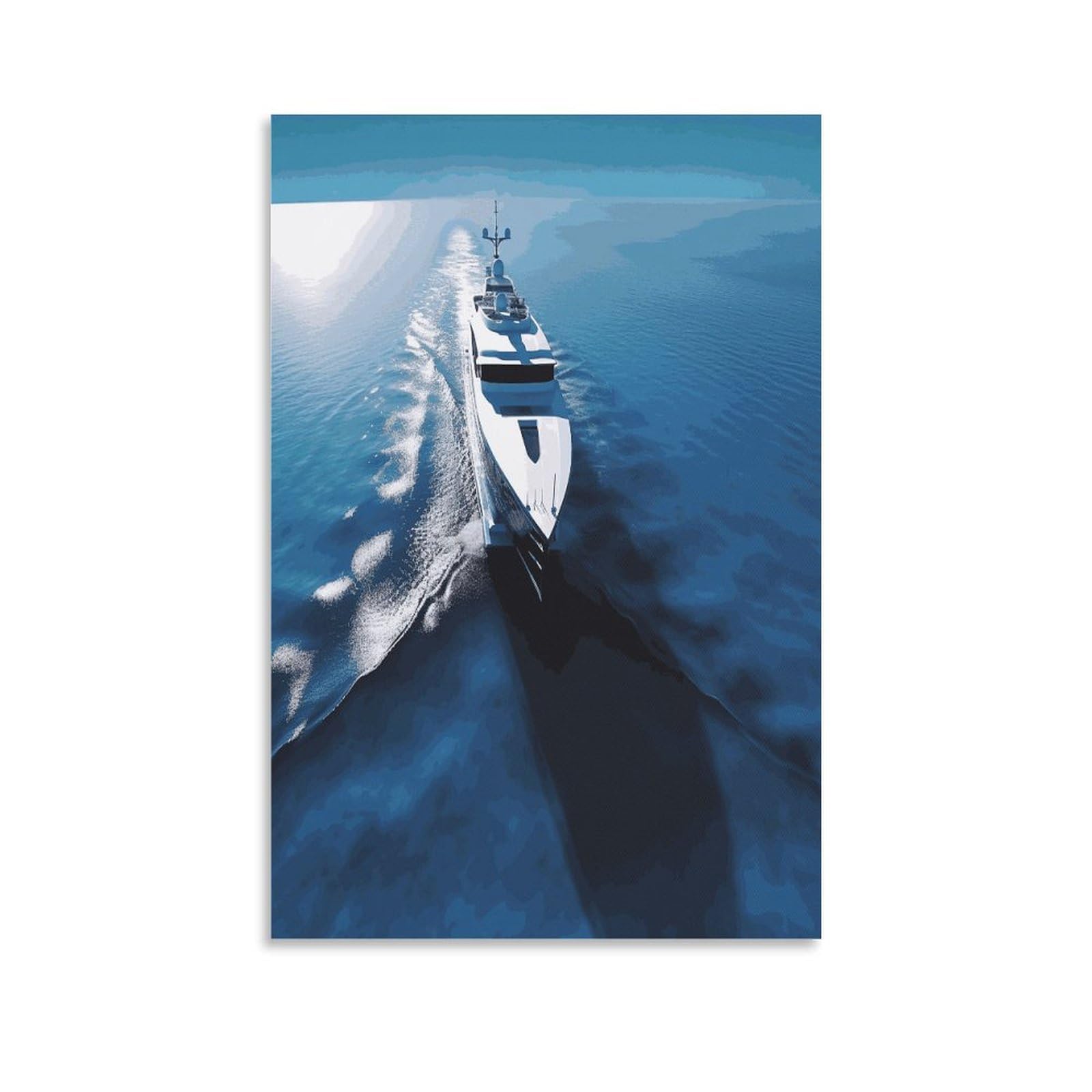 LDGSUPH Yacht Canvas Wall Art Prints Hangable Decor Painting for Wall Prints Painting Artwork Modern Decorative Artwork Ready to Hang Wall Pictures for Home Decor 24x36inch(60x90cm)