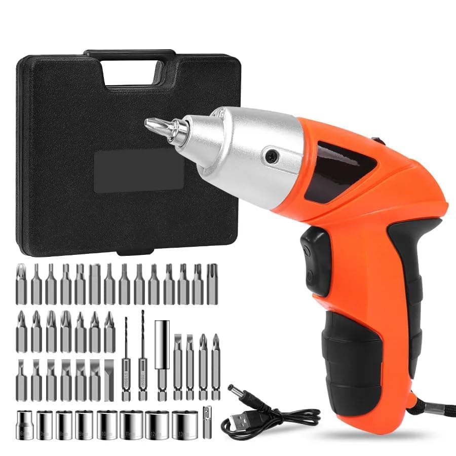 Kriq 45Pcs Wireless 48V Power Electric Handy Screwdriver With Bits Holder,Usb Rechargeable,Led Light Drill Machine Reversible Function For Home&Diy Use (B0DF2JZWWZ) Amazon Price History, Amazon Price Tracker