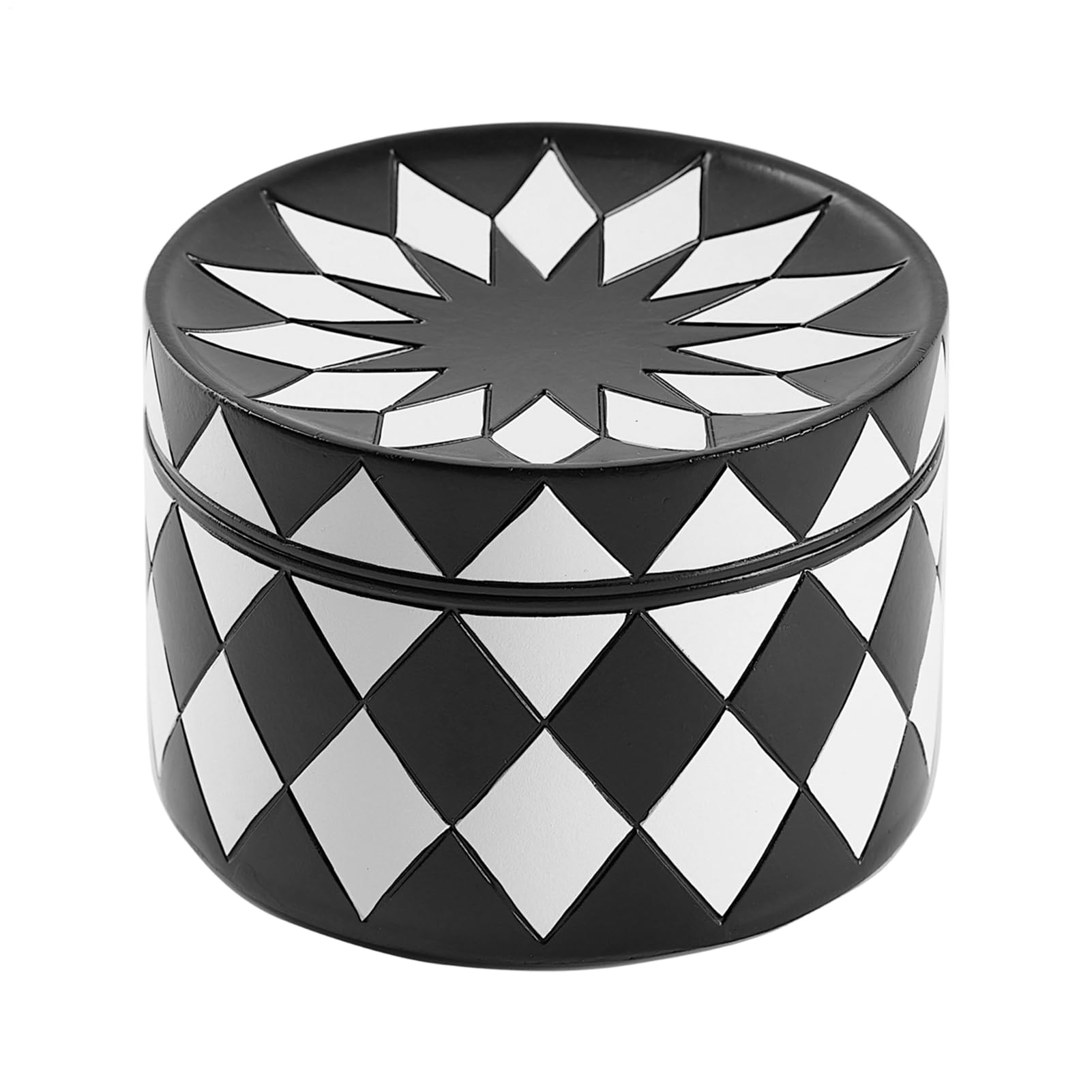 Decorativa Para Joyas Porta Alhajas A Cuadros Negro Y Blanco