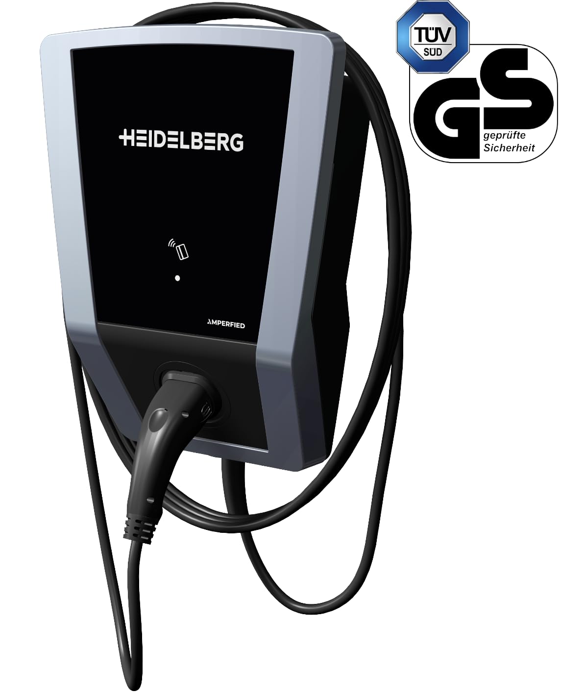 HEIDELBERG Amperfied Wallbox mit MID-Zähler zur Abrechnung von Firmenfahrzeugen. Inkl. 7,5 m Ladekabel. 11 kW Ladeleistung. Ladestation Connect.Business. Bis zu 5 Jahre Garantie.