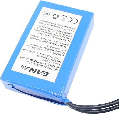 Miniatura 3 de Batería de litio 12V 8000mAh DC Batería para marcadorreloj de carreras, batería de litio de recarga externa con indicador de carga y carga Batería