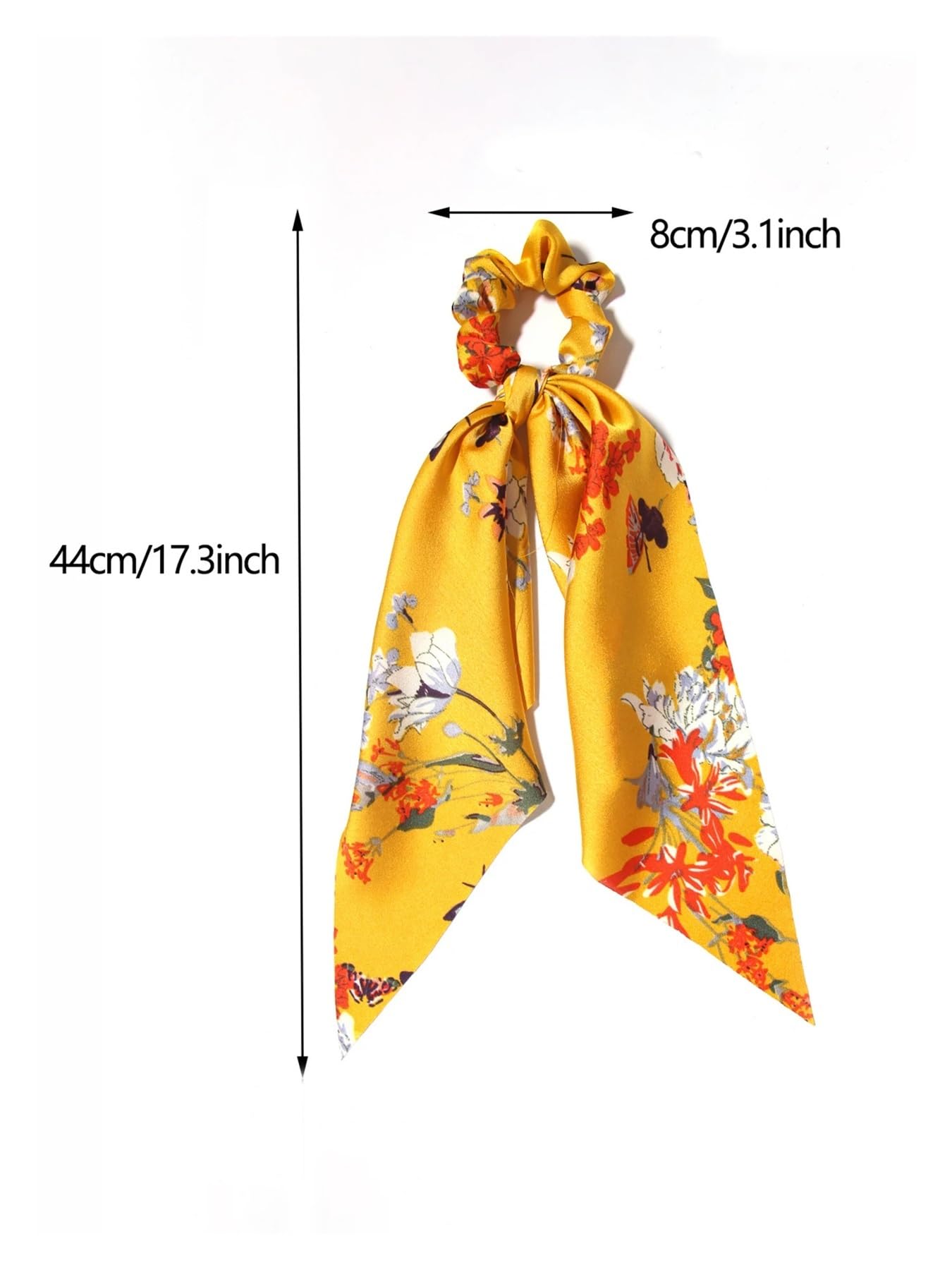 Coleteros Pelo Mujer 2 unidades de cintas elásticas for el pelo largas con estampado tela teñida for mujer y niña(Yellow)