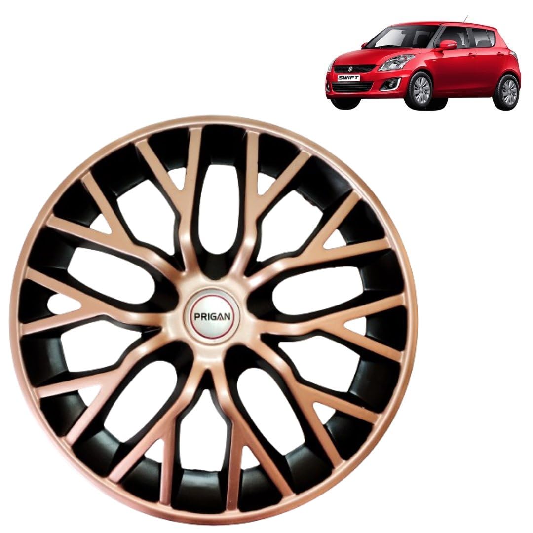 PRIGAN Swift Copper Black Wheel Cover 14" for Swift (Set of 4 Pcs) (Press Fitting) Model- Phantom Copper 14