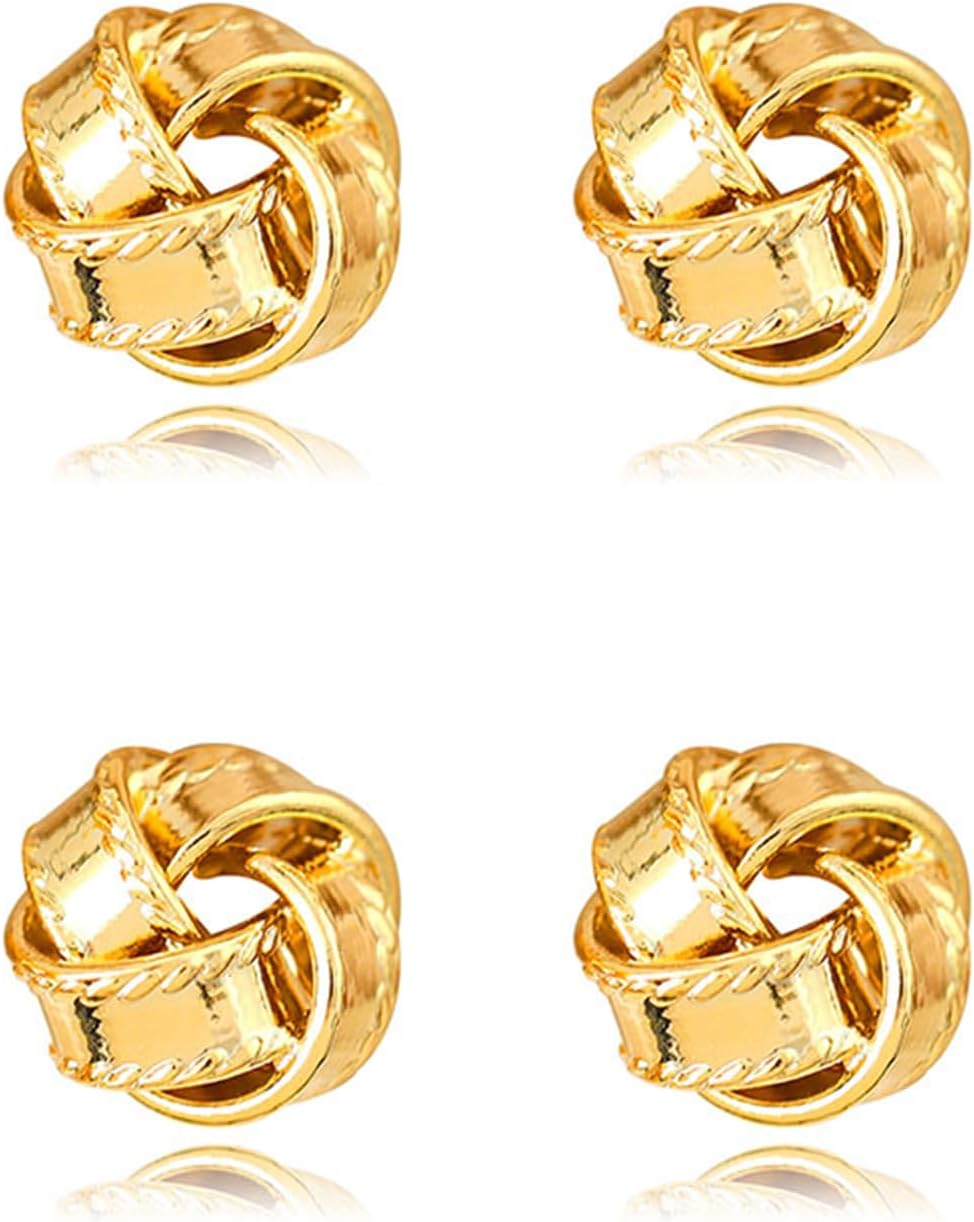 coadipress 2 Pairs Gold Knot Stud Earrings for Women Dainty Fashion 14K Gold Plated Minimalist Love Knot Stud Statement Earrings Birthday Party Charm Jewelry